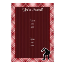 Red Plaid Speed Skater Invitation