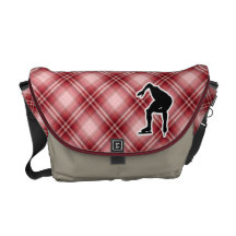 Red Plaid Speed Skater Messenger Bag