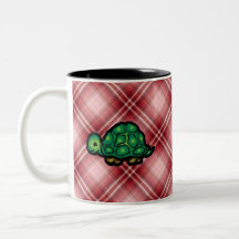 Red Plaid Turtle Mugs