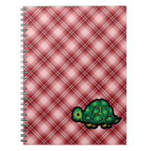 Red Plaid Turtle Spiral Note Book