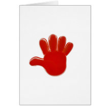 Red plastic hand card