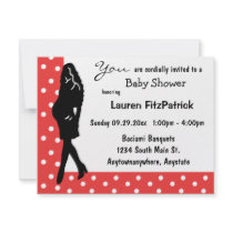 Red Polka Dot Baby Shower Invitation