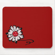 Red Polka Dot Daisy Mouse Pads