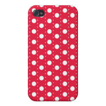 Red Polka Dot Pattern Cover For iPhone 4