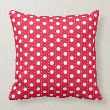 Red Polka Dot Pattern Pillow