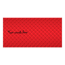 Red polka dots on red background custom photo card