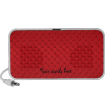 Red polka dots on red background laptop speaker