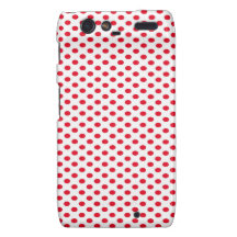 Red Polka Dots on White Droid RAZR Covers