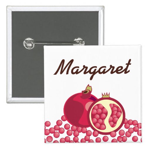 Red pomegranates seeds name badge buttons
