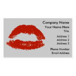 Red Pop Art Lipstick Lips Business Card Template