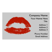 Red Pop Art Lipstick Lips Business Card Template