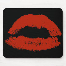 Red Pop Art Lipstick Lips Mouse Pad