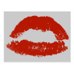 Red Pop Art Lipstick Lips Postcard