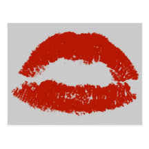 Red Pop Art Lipstick Lips Postcard