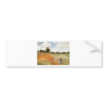 Red Poppies Blooming - Claude Monet Bumper Stickers