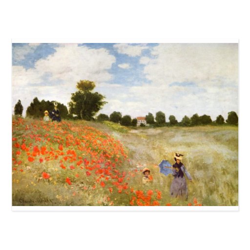 Red Poppies Blooming - Claude Monet Postcards