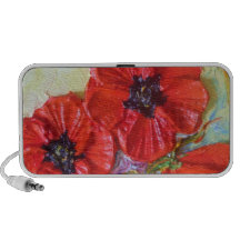 Red Poppies Doodle Speakers