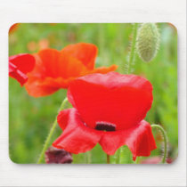 Red Poppies Flowers meadow mousepad Gifts for Her