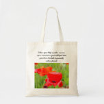 Red Poppies Help another woman climb  a mountain Canvas Bags