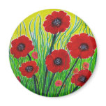 Red Poppies Refrigerator Magnets