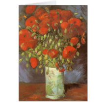 Red Poppies Vincent van Gogh Vintage Impressionism Greeting Card