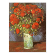 Red Poppies Vincent van Gogh Vintage Impressionism Postcard