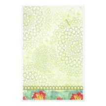 Red Poppy Collage Stationery