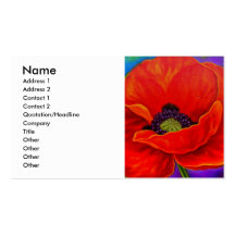 Red Poppy Flower Painting - Multi Business Cards