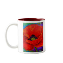 Red Poppy Flower Painting - Multi Mug
