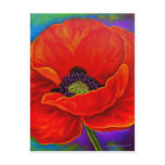 Red Poppy Flower Painting - Multi Postcard