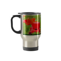Red Poppy Flowers Coffee Mug Green Meadow
