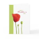 Red Poppy lime Mother's Day Card