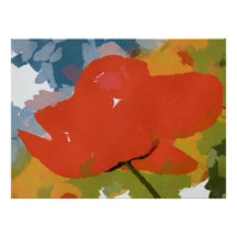 Red poppy painting custom announcement