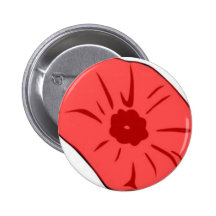 Red Poppy Pinback Button