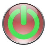 Red Power Button Sticker