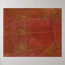Red Primitive Abstract Poster