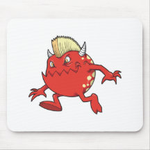 red punk devil mohawk monster mouse pads
