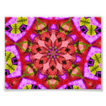 Red & Purple Kaleidoscope Mandala Photo Art