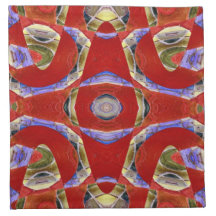 red purple mosaic abstract cloth napkin