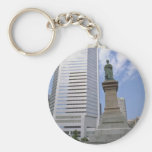 Red Queen Victoria statue, Montreal, Quebec flower Keychain