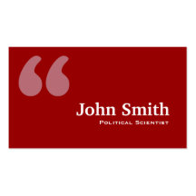 Red Quotes Political Scientist Business Card