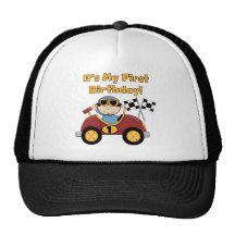 Red Race Car 1st Birthday Tshirts and Gifts Trucker Hats