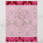 red raspberry and brown mod damask full color flyer