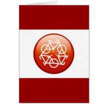 Red recycle symbol cards