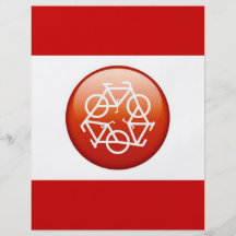 Red recycle symbol custom flyer