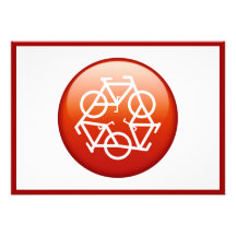 Red recycle symbol personalized announcements