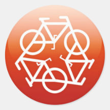 Red recycle symbol sticker