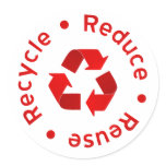 Red Reduce Reuse Recycle Sticker