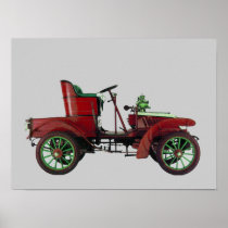 RED RETRO CAR / AUTO RESTORATION - AUTOMOTIVE POSTERS