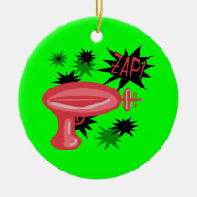 Red Retro Raygun Christmas Ornaments